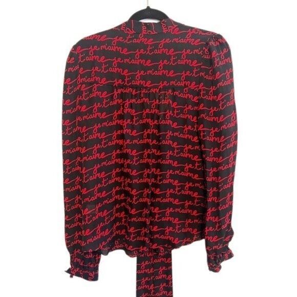 Milly L’amour Black and Red Women's Top- size 10 - Picture 4 of 9